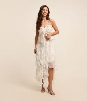 Saia Midi em Chiffon com Pontas Onduladas - 2