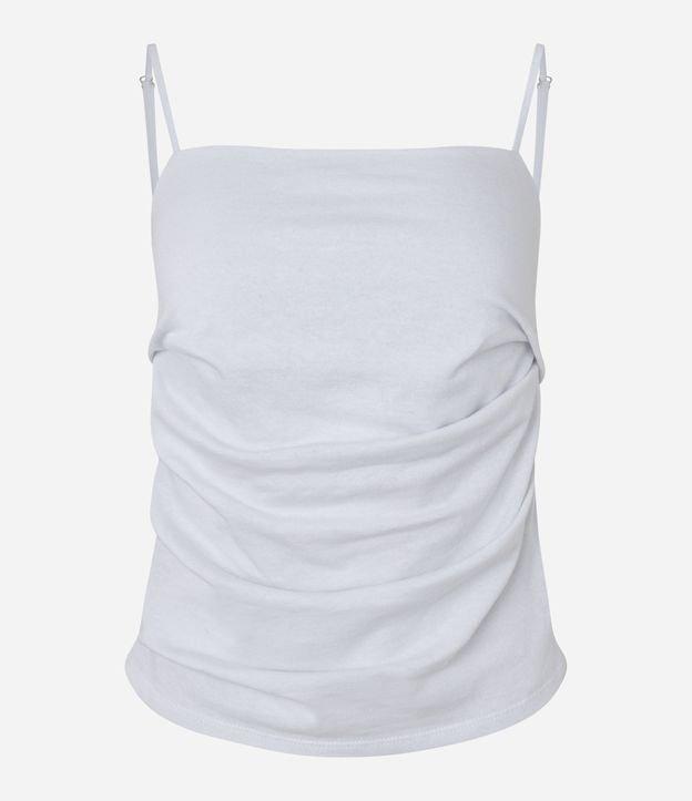 Blusa de Alça em Algodão com Drapeado - 1
