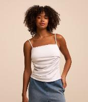 Blusa de Alça em Algodão com Drapeado - 2