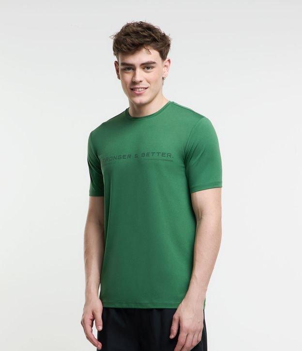 Camiseta Regular Esportiva com Estampa Lettering - 1