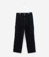 Calça Baggy Infantil em Jeans com Bolsos Cargo - Tam 5 a 14 Anos - 1
