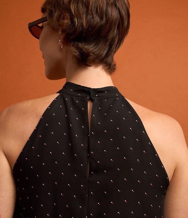 Blusa Sem Manga em Crepe com Sobreposição e Estampa Poá - 2