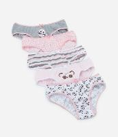 Kit 05 Calcinhas Infantis com Estampa Pandinha - Tam  2 a 14 - 1