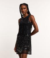 Vestido Curto em Tule com Canutilhos Bordados - 1