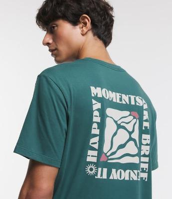 Camiseta Comfort em Algodão com Estampa Lettering