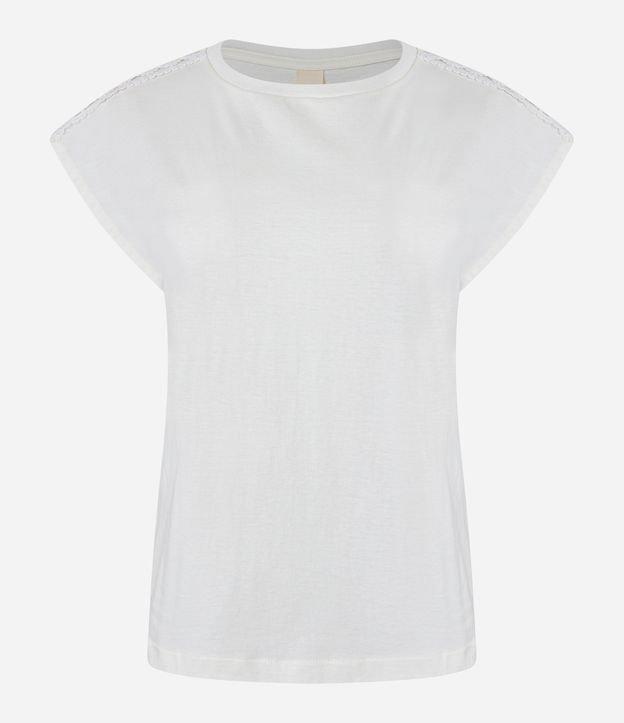Blusa Sem Manga em Algodão com Renda no Ombro - 1