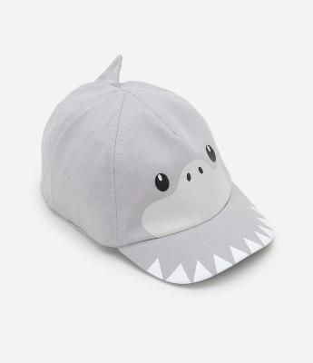 Boné Aba Curva Infantil com Estampa Tubarão com Barbatana - Tam U