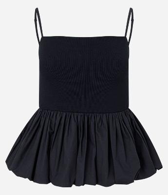 Blusa de Alça em Ribana com Barra Balonê