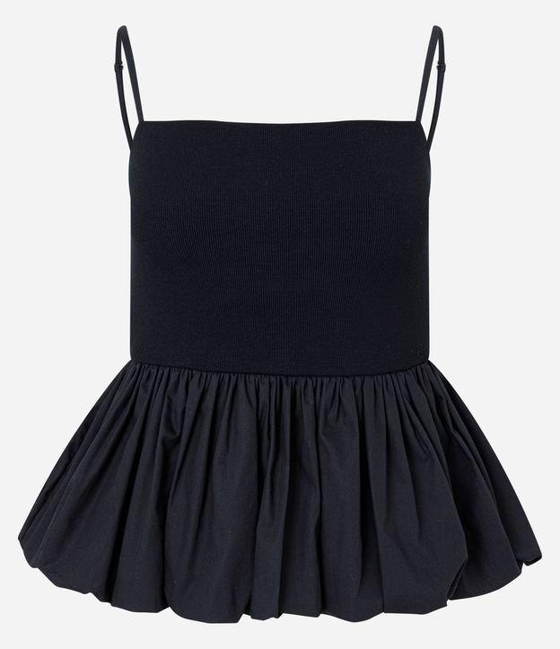 Blusa de Alça em Ribana com Barra Balonê - 1