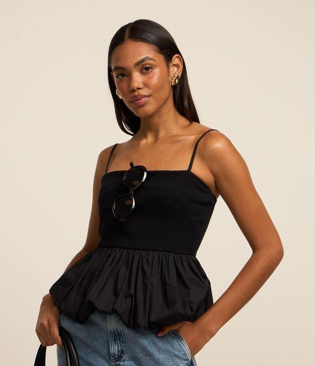 Blusa de Alça em Ribana com Barra Balonê - 2