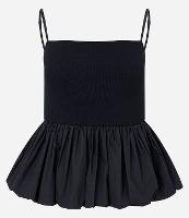 Blusa de Alça em Ribana com Barra Balonê - 1