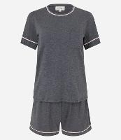 Pijama Short Doll Manga Curta com Bolso Frontal e Viés Contrastante - 1