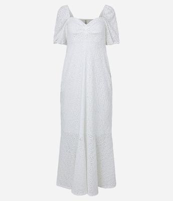 Vestido New Midi em Laise com Decote Coração