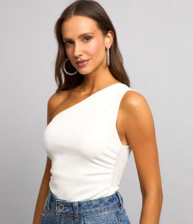 Body com Um Ombro Só e Franzidos Laterais - 1