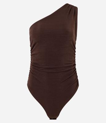 Body com Um Ombro Só e Franzidos Laterais