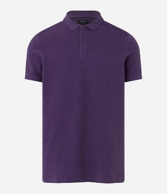 Camisa Polo em Algodão com Textura Canelada