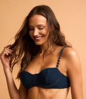 Biquíni Top Meia Taça Texturizado com Detalhes Metalizados nas Alças - 2