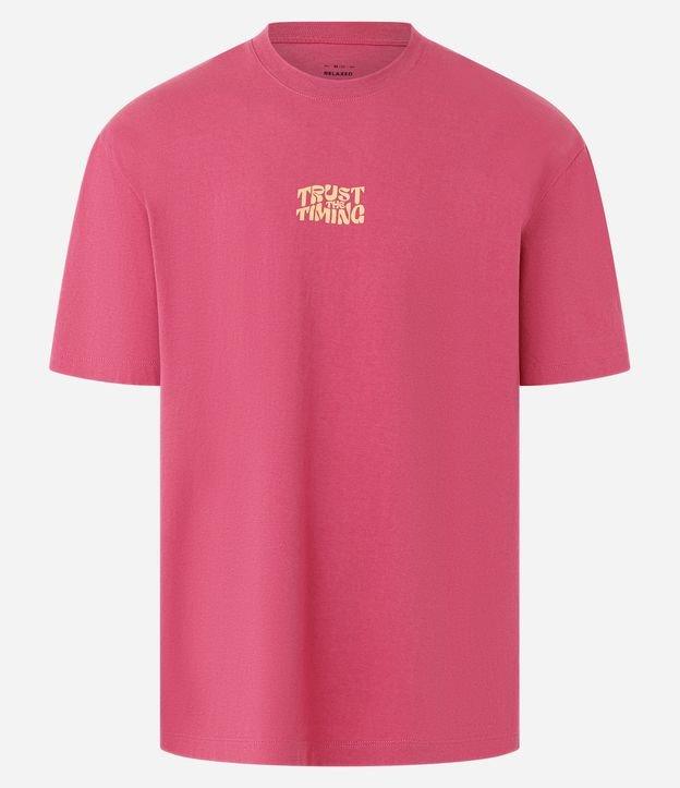 Camiseta Relaxed em Algodão com Estampa Lettering - 1