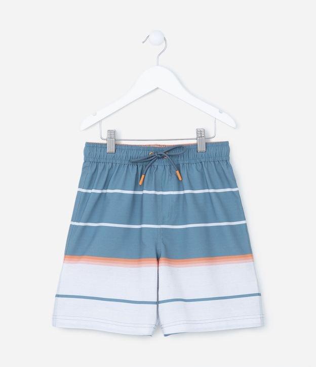 Bermuda Infantil em Microfibra com Estampa Listras - Tam 5 a 14 Anos - 1