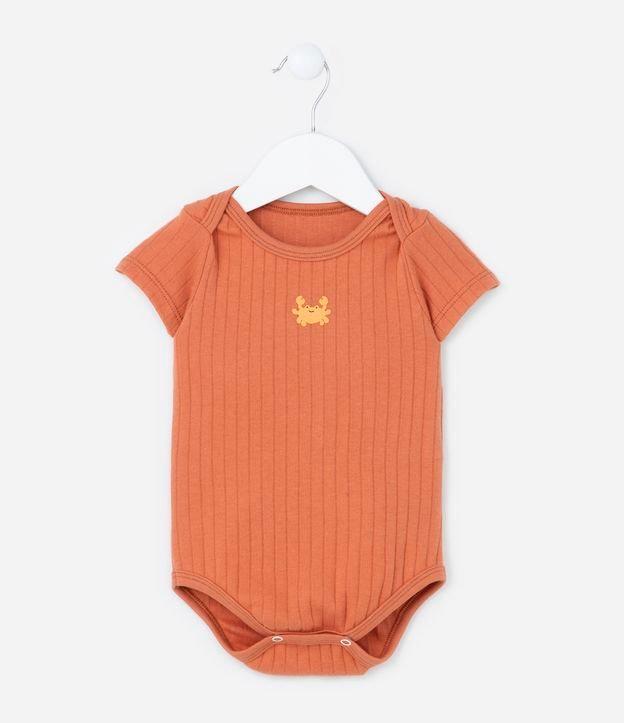 Body Infantil Texturizado com Estampa Caranguejo - Tam 0 a 18 meses - 1