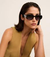 Óculos de Sol Quadrado com Detalhes Facetados e Lente Fumê Degrade - 2