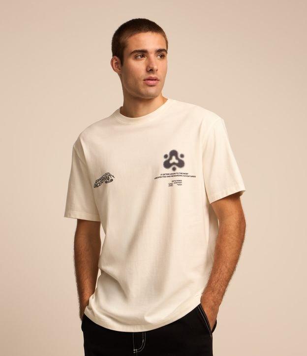 Camiseta Relaxed em Algodão com Estampa Letting - 2