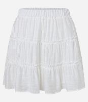 Saia Curta em Viscose Texturizada com Recortes Franzidos - 1