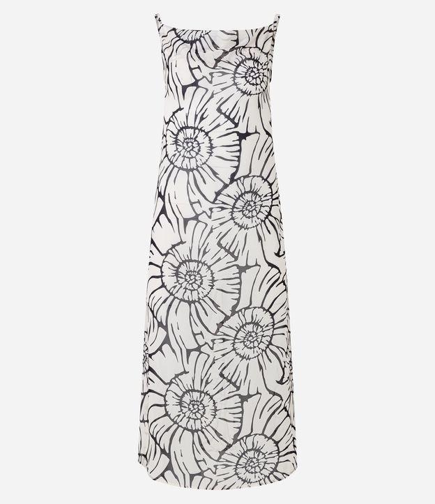 Saída de Praia Vestido em Chiffon com Estampa de Conchas Caramujos - 1
