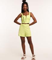 Short Curto em Viscose e Linho com Detalhe de Tiras na Lateral - 1