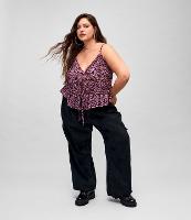 Blusa Crepe Estampa Onça e Laços Frontais Curve & Plus Size - 2