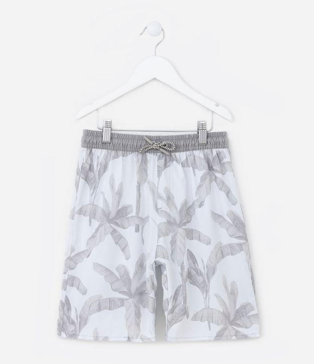 Bermuda Infantil em Microfibra com Estampa Coqueiro - Tam 5 a 14 Anos - 1