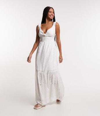 Vestido New Midi em Laise com Busto Torcido