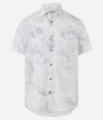 Camisa Regular em Algodão com Estampa de Folhagem