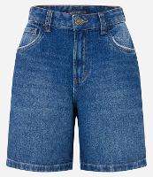 Bermuda em Jeans Denim com Cintura Média e Detalhe na Barra - 1