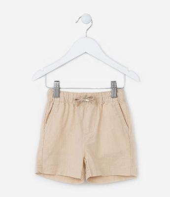 Bermuda Infantil em Linho com Bolsinho - Tam 1 a 5 Anos