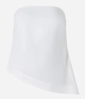 Blusa em Viscolinho Tomara que Caia e Barra Assimétrica