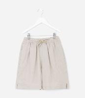 Bermuda em Linho com Cordão no Cós e Fendinha Lateral - Tam 5 a 14 Anos - 1