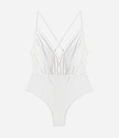 Maiô Cavado em Poliamida com Decote V Franzido - 1