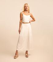 Saia New Midi em Viscolinho com Pregas - 2