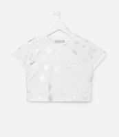 Camiseta Cropped com Estampa Estrelas - Tam 5 a 14 Anos - 1