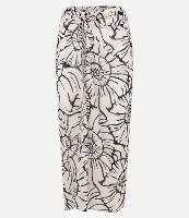 Saída de Praia Saia em Chiffon Longa Estampada - 1