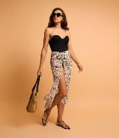 Saída de Praia Saia em Chiffon Longa Estampada - 2