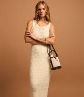 Vestido Reto Midi Sem Manga em Tricô Texturizado - 2