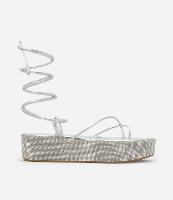 Sandália Flatform com Amarração e Sola Coberta por Strass - 1