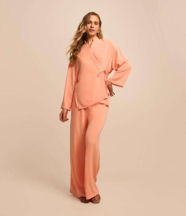 Calça Fluida em Crepe com Elástico no Cós - 2