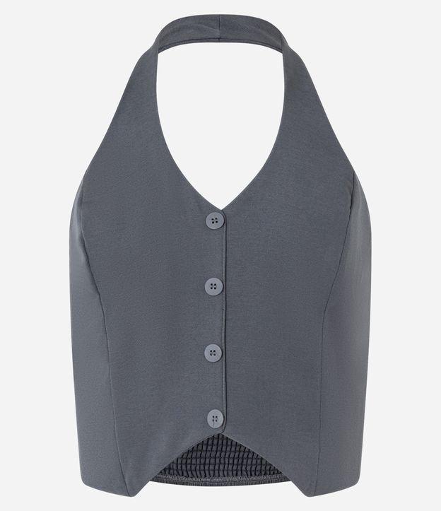 Colete Frente Única em Alfaiataria com Botões e Lastex nas Costas - 1