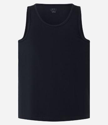 Camiseta Regata de Pijama em Algodão com Gola Redonda