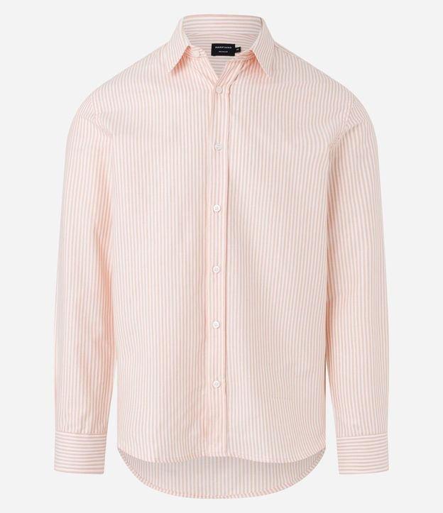 Camisa Regular em Oxford com Listras Fio Tinto - 1