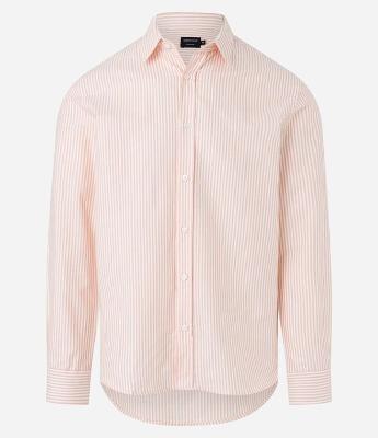 Camisa Regular em Oxford com Listras Fio Tinto