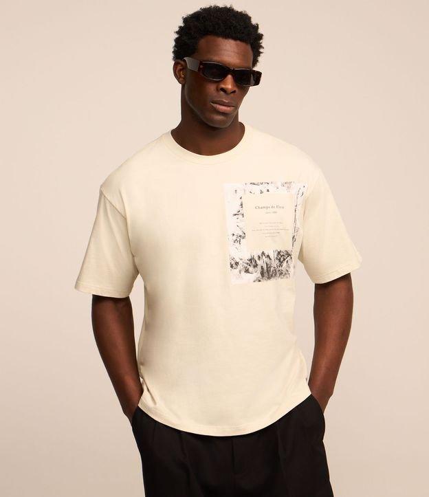 Camiseta em Algodão com Textura e Estampa Photo - 1